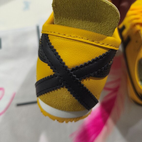 Onitsuka Tiger Bright Yellow Leather Patchwork Retro Sneakers - Picture 5 of 7